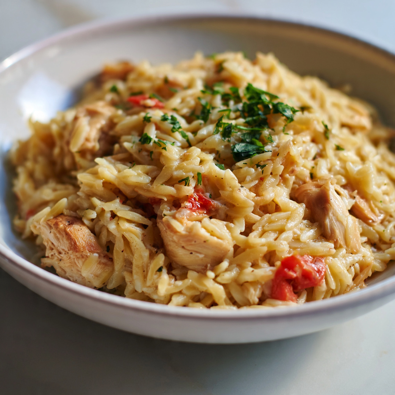 Creamy Tomato Chicken Orzo (One-Pan Comfort Dinner)