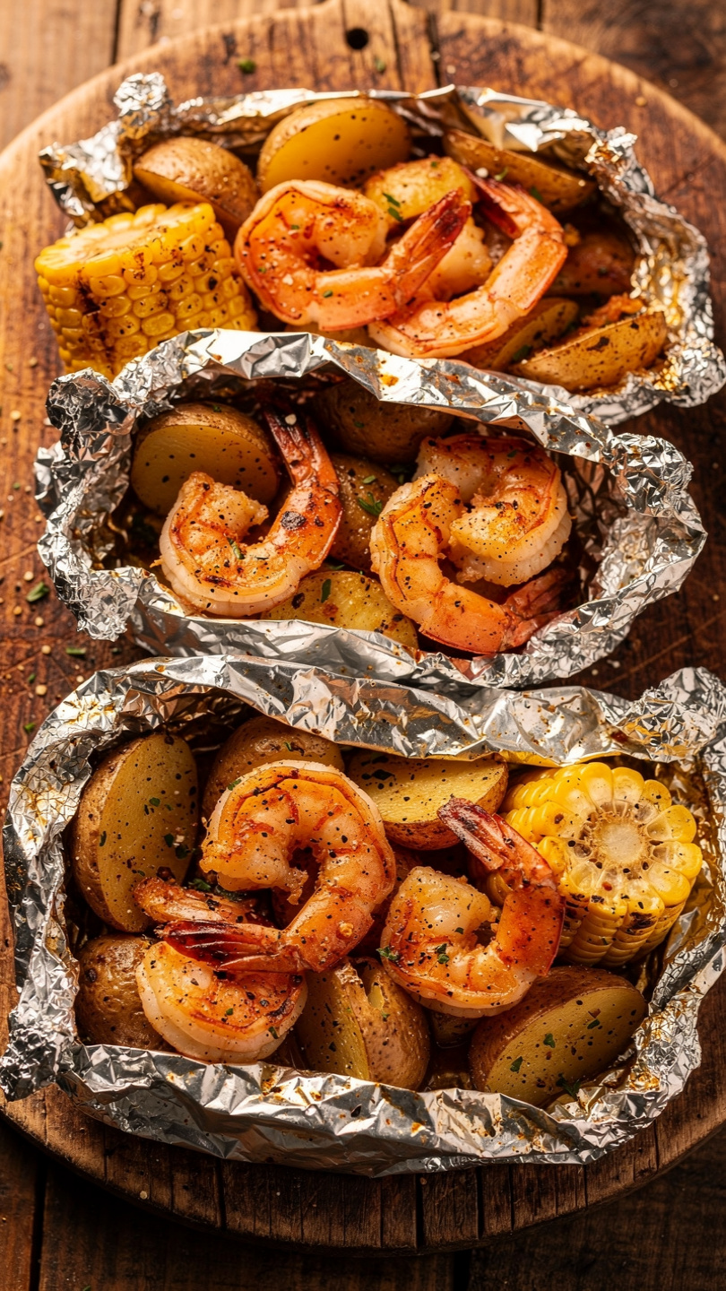 Grilled Shrimp Boil Foil Packets